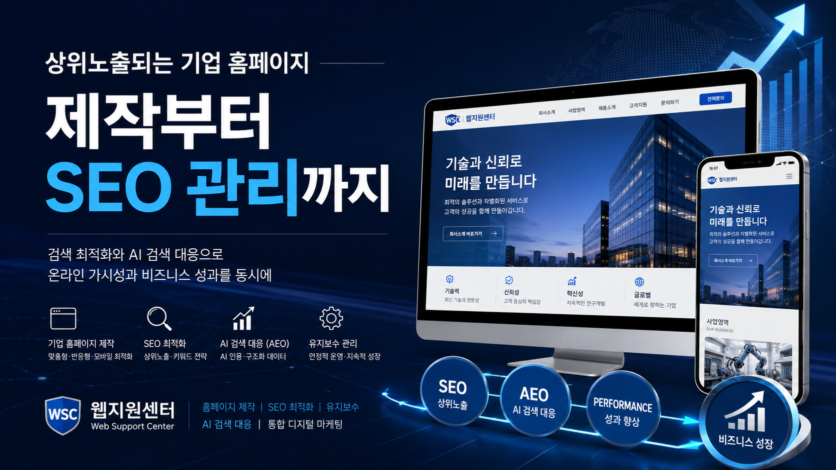 상위노출되는 기업 홈페이지 제작부터 SEO 관리까지